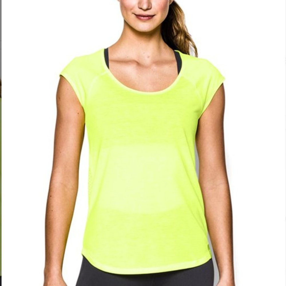 Under Armour Neon Yellow X-Ray Fly By Short-Sleeve Tee